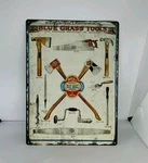 Blue Grass Tools Axes Hammer Metal Sign Ad Repro 9X12" 60257. Fixed Price $24.95.