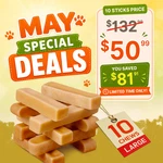 2 Lb Large Tibetan Yak Chews - Natural Dental Value Pack. Fixed Price $50.99.