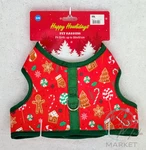 New Happy Howlidays Gingerbread Candy Cane Pet Harness Festive Holiday Dog Vest. Fixed Price $8.99.