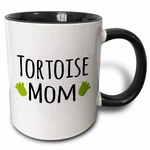 3DROSE Tortoise Mom Mug Proud Reptile Pet Owner, Two Tone Black Ceramic, 11OZ. Fixed Price $11.99.