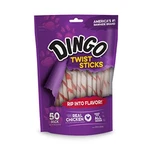Dingo Twist Sticks Rawhide Chews, Made With Real Chicken, 50 Count. Fixed Price $21.57.