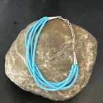 Blue Turquoise Heishi 5S Liquid Sterling Silver Bracelet 7 18362. Fixed Price $138.19.