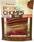 Pork Chomps Dog Chews, Inch Munchy Sticks, 50 Count Assorted Flavors Roast.... Fixed Price $15.64.