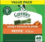 Greenies Petite Dog Dental Treats Sweet Potato Flavor 60 Count. Fixed Price $33.33.