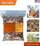 Versatile 100% Natural Cedar Shavings - Plant Mulch & Dog Bedding 1/2 Quart. Fixed Price $11.99.