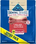 Dental Bones Regular Natural Chew Dog Treats Bag Jumbo Pack, 36OZ.. Fixed Price $77.99.