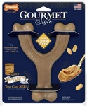 Nylabone Gourmet Style Nylon Strong Wishbone Dog Chew Toy Peanut Butter - New. Fixed Price $9.00.