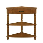 Small Triangle Corner Table 3 Tier Wood Side With Storage Drawer Shelves. Fixed Price $149.99.