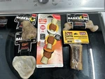 New 5-PACK Pet Qwerks Nylabone Bark Nylon 4.5" Ear Dog Power Chews Beef. Fixed Price $31.81.