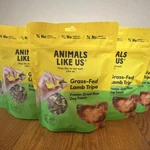 Animals Like Us Grass-fed Lamb Tripe Freeze-dried Raw Dog Treats Case Of 12. Fixed Price $25.00.