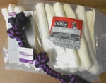 Ol Roy 9" Lg Beefhide Retrieverschews 17CT & Multipet 3-KNOT Rope For Tug/toss. Fixed Price $28.00.