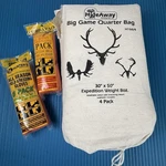 4 Pack Fabric Big Game Quarter Bags To Transport Elk Moose, Deer 30 X 50 ++. Fixed Price $29.00.