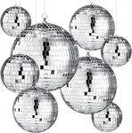8 Pcs Large Disco Set Silver Mirror Reflective With Hangin. Fixed Price $199.99.