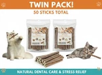 2 Pack Wolover Natural Silvervine Sticks For Cats - 50 Total Dental Chew Toys. Fixed Price $17.99.