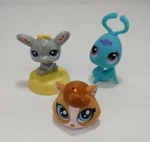 Littlest Pet Shop #98751 Blue Bug + Mcds Happy Meal Toy Mouse Fox Head Lot. Fixed Price $6.50.