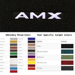 Acc 1969-1970 American Motors Amx Custom Logo 2PC Cutpile Floor Mats. Fixed Price $154.50.