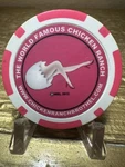 Vintage World Famous Chicken Ranch Pink Clay Chip Rare Legal Brothel Token Nv. Fixed Price $6.98.