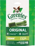 Greenies Original Teenie Dental Dog Treats, 3 Oz. Pack (11 Treats). Fixed Price $8.50.