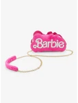 Offical Mattel Barbie Hot Pink Logo Fuzzy Mini Crossbody Bag. Fixed Price $55.00.