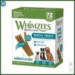 Whimzees Natural Dental Chew Sticks For Dogs - 72 Count Treats. Fixed Price $34.95.