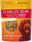 (3 Pack) Charlee Bear Grain-free Crunch Chicken Pumpkin & Apple Flavor 8OZ. Fixed Price $17.99.