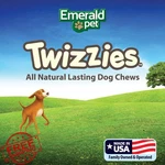 Emerald Pet Twizzies Dog Chews - Rawhide Free Grain 6 Pink. Fixed Price $44.99.