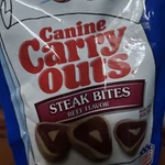 Canine Carry Outs Steak Bites Dog Treats 4.5 Oz Each Made With Real Beef!. Fixed Price $11.14.