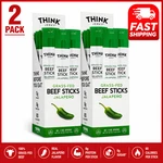 Lot Of 20 Sticks X Think Jerky, Jalapeno Grass-fed Beef (1.0 Oz/stick). Fixed Price $65.88.