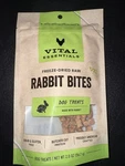 Vital Essentials Freeze-dried Rabbit Bites Dog Treats, 2 Oz.. Fixed Price $12.99.