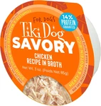 Tiki Dog Meaty Grain Free High Protein Wet Food Chicken Recipe Broth, 4. Fixed Price $17.99.