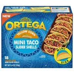 Ortega Mini Taco Slider Shells, Yellow Corn, 4.4 Oz, 18 Crunchy. Fixed Price $9.99.
