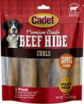 Cadet Premium Grade Beef Hide Chew Curls Peanut Butter Flavor -dog 1 Lb. Fixed Price $38.43.
