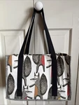 Chicken Boots Knit Crochet Project Tote Bag Fox Or Wolf Motif 13X10X6 Lined. Fixed Price $39.99.