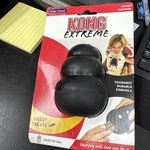 Kong Extreme Large Fetch & Chew Dog Toy Black Durable Rubber Treat Stuffable 4". Fixed Price $15.00.