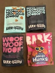 Lot 4 Bark Box Dog Treats Jerky Soft Baked Pork Salmon Flavors New In Bag. Fixed Price $24.00.