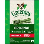 Greenies Original Dog Dental Treats 27 Count Fresh Breath Oral Care Chews. Fixed Price $46.89.