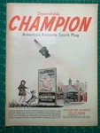 1948 Champion Spark Plugs America's Favorite Girl Dog Duck Gas Station Print Ad. Fixed Price $8.89.