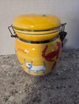 Vintage Spot Brand Treat Jar Yellow Dogs/yoga Great Shape *pre-owned*. Fixed Price $20.00.