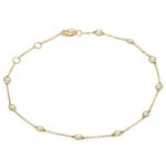 1/2 Carat Tw Bezel Set Genuine Diamond Station Bracelet 14K Yellow Gold. Fixed Price $669.00.