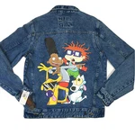 Members Only Nickelodeon Denim Jacket Sz Rugrats Het Arnold Cat Dog Rocko. Fixed Price $44.90.