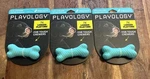 Three Playology Dual Layer Bone Blue Peanut Butter Scent Medium Dogs To 25LBSZ35. Fixed Price $17.00.