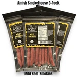 Amish Smokehouse Mild Beef Sticks (3) 5.75OZ Bagged Resealable Smokies. Fixed Price $31.00.