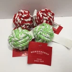 Wondershop Braided Ball Dog Toy Chew Red Green Set 4. Fixed Price $14.99.