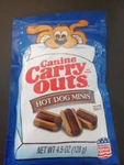 Canine Carry Outs Hot Dog Minis Flavor Snacks - 4.5 Oz (128G). Fixed Price $7.99.