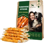 Dog Treats Rawhide Sticks 11 Oz Wrapped With Chicken Pet Natural Chew -. Fixed Price $20.42.