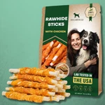 Dog Rawhide Sticks Wrapped With Chicken Pet Natural Chew Treats Grain Free Snack. Fixed Price $24.99.