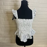 Nwt American Eagle Smocked Cropped Ruffle Tank Top Strip Button Sz Festival. Fixed Price $8.00.
