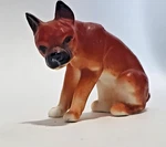 Boxer Dog Figurine Vintage Bone China Japan Shadow Miniature. Fixed Price $9.95.