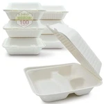 Green Earth 8-INCH, 100-COUNT, 3-COMPARTMENT, Compostable Clamshell, Natural .... Fixed Price $51.53.