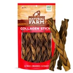 Braided Collagen Chews For Dogs (12 Inch, 6 Pack), Sticks, Natural D.... Fixed Price $54.31.
